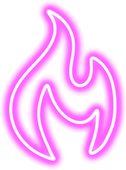 Pink neon fire illustration